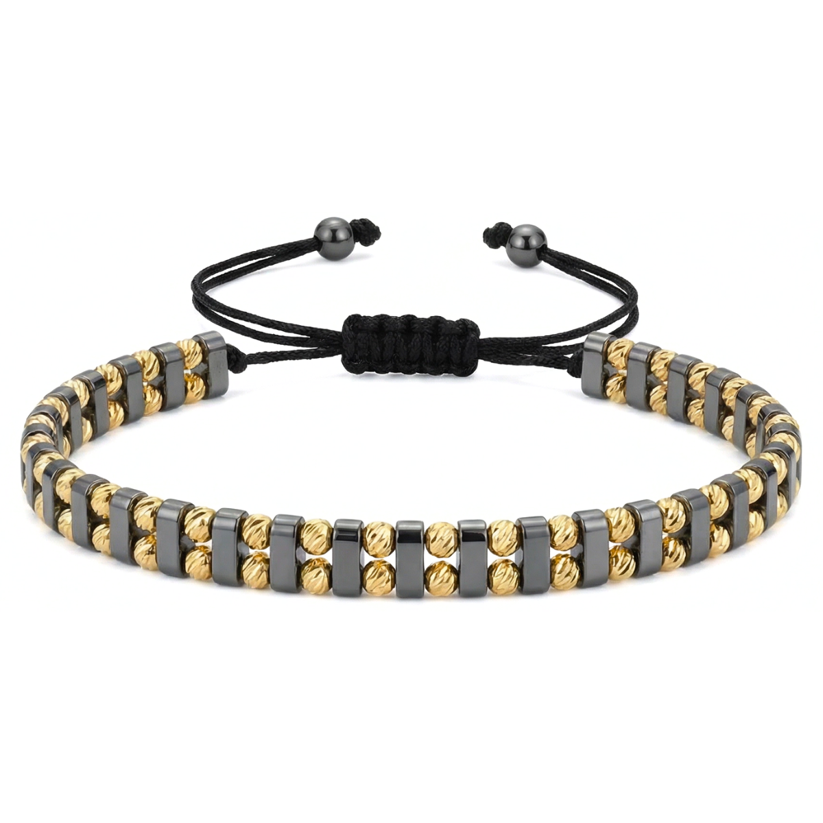 Bratara Reglabila AURRA®, 6 mm, Marime Universala, Dark Grey-Gold