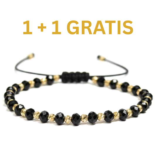 1 + 1 Gratis Bratara Reglabila AURRA® Black-Gold, Marime Universala