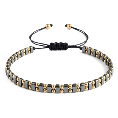 Bratara Reglabila AURRA®, 4 mm, Marime Universala, Dark Grey-Gold