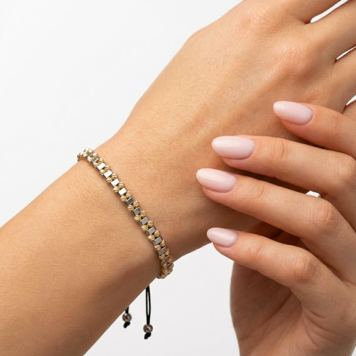 Bratara Reglabila AURRA®, 5.5 mm, Marime Universala, Silver-Gold