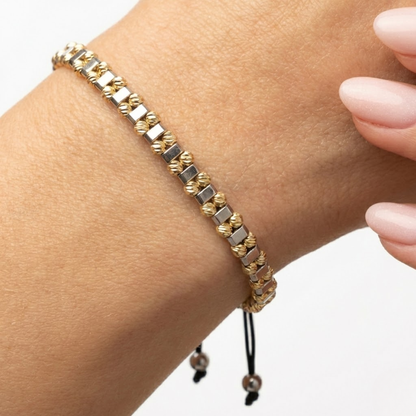 Bratara Reglabila AURRA®, 5.5 mm, Marime Universala, Silver-Gold