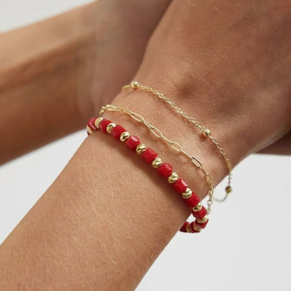 Bratara Reglabila AURRA®, Marime Universala, Red-Gold