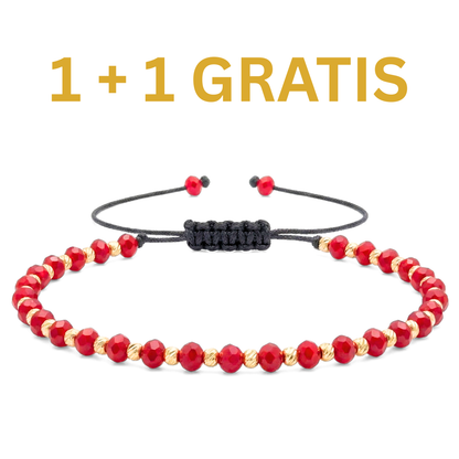 1 + 1 Bratara Reglabila AURRA®, Marime Universala, Red-Gold