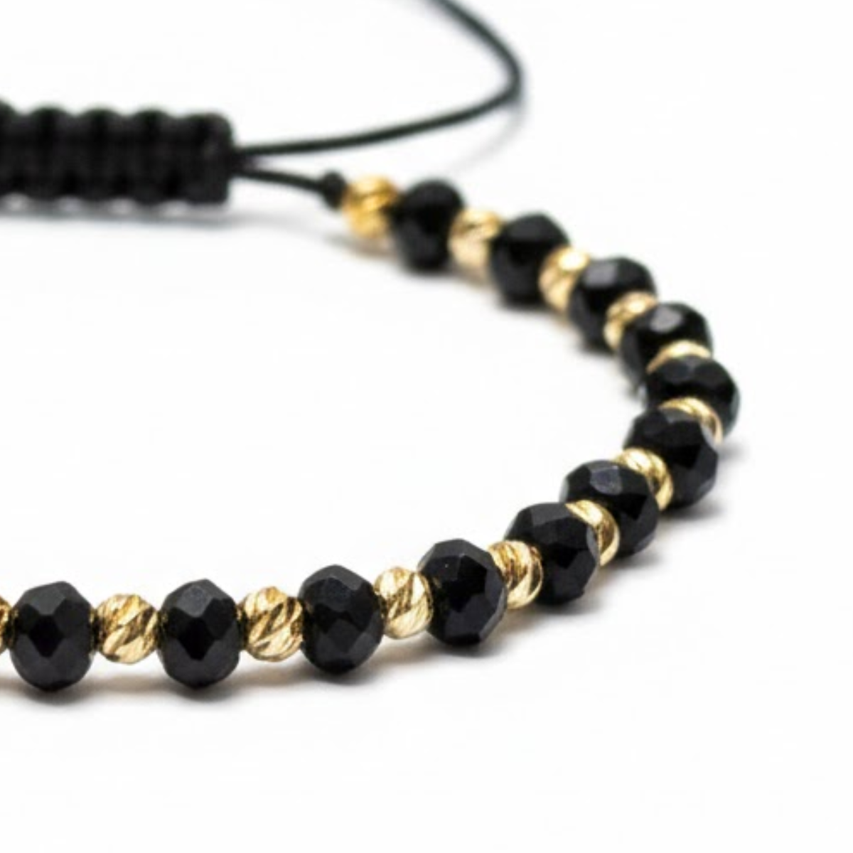 Bratara Reglabila AURRA® cu Pandantiv Cruce, Marime Universala, Black-Gold