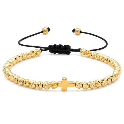 Bratara Reglabila AURRA® cu Pandantiv Cruce, Marime Universala, Gold