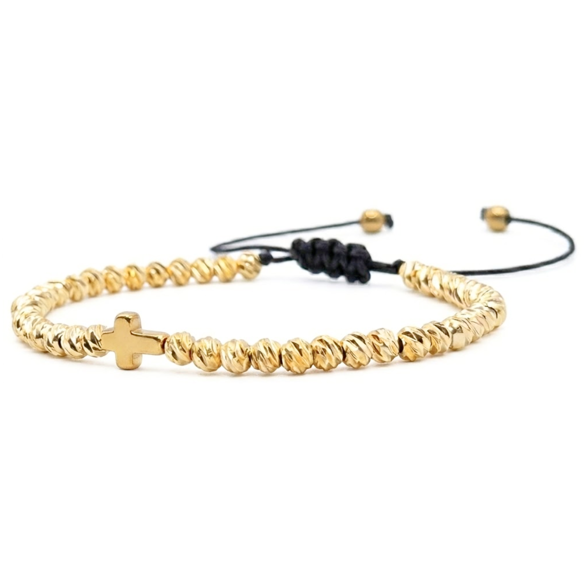 Bratara Reglabila AURRA® cu Pandantiv Cruce, Marime Universala, Gold