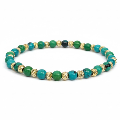 Bratara Elastica AURRA®, Green-Gold, Marime Universala, 4 mm