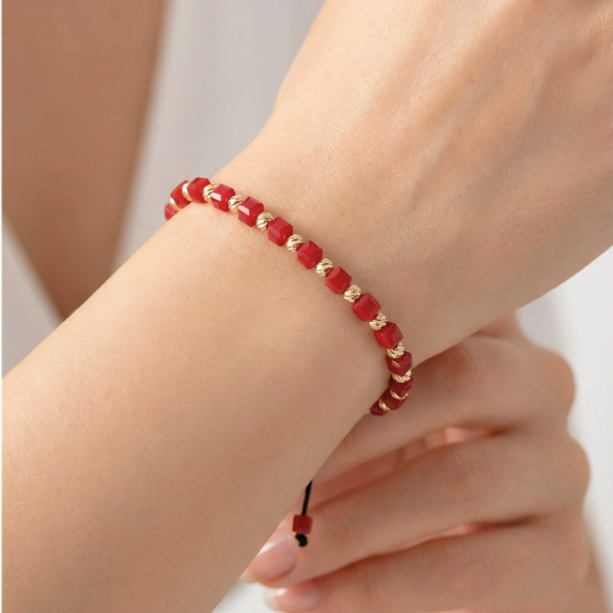 Bratara Reglabila AURRA®, Marime Universala, Red-Gold